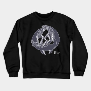 Humpback Trio in Grey with white outlines Crewneck Sweatshirt